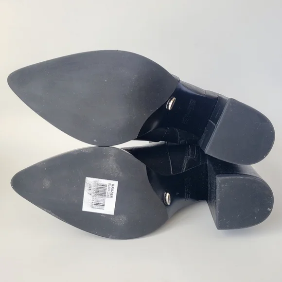 Tony Bianco Brazen Black Leather Ankle Boots Pointed Toe Midi New Size 7.5 - Picture 11 of 13